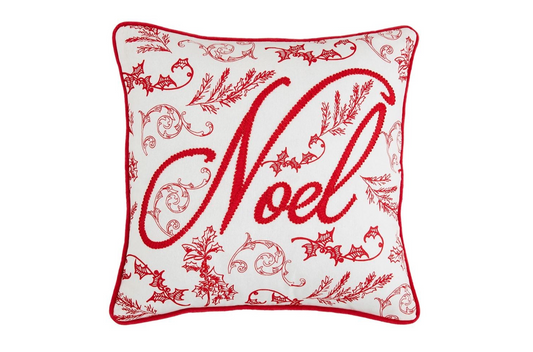 SQUARE CHRISTMAS EMBROIDERED PILLOW