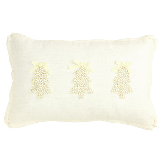THREE TREE XMAS PEARL PILLOW