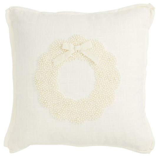 WREATH XMAS PEARL PILLOW