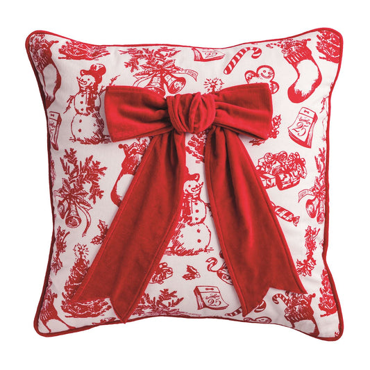BOW EMBELISHED PILLOW