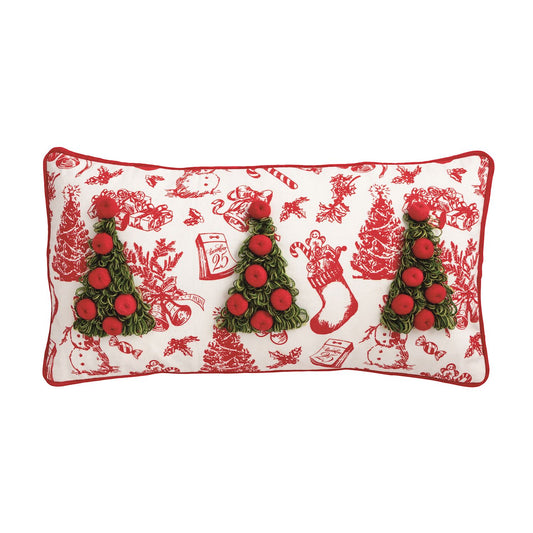 TREE EMBELISHED PILLOW
