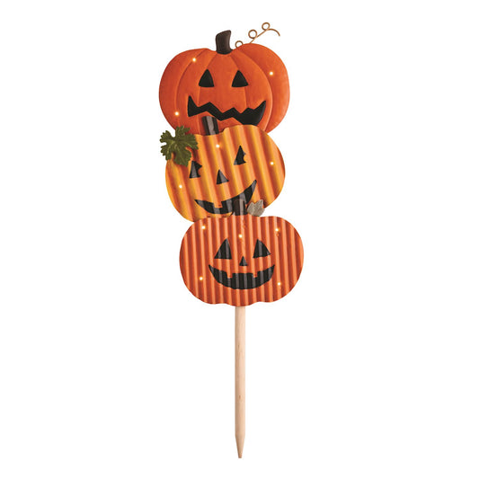 PUMPKINS LIGHT UP YARD STAKE