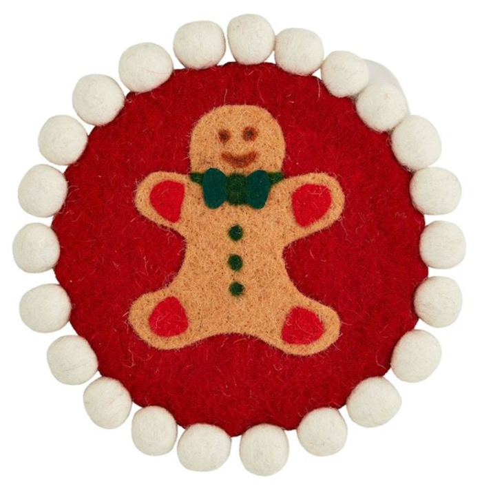 GINGERBREAD FELT WOOL TRIVET