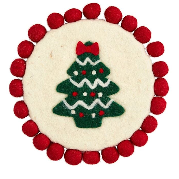 TREE FELT WOOL TRIVET