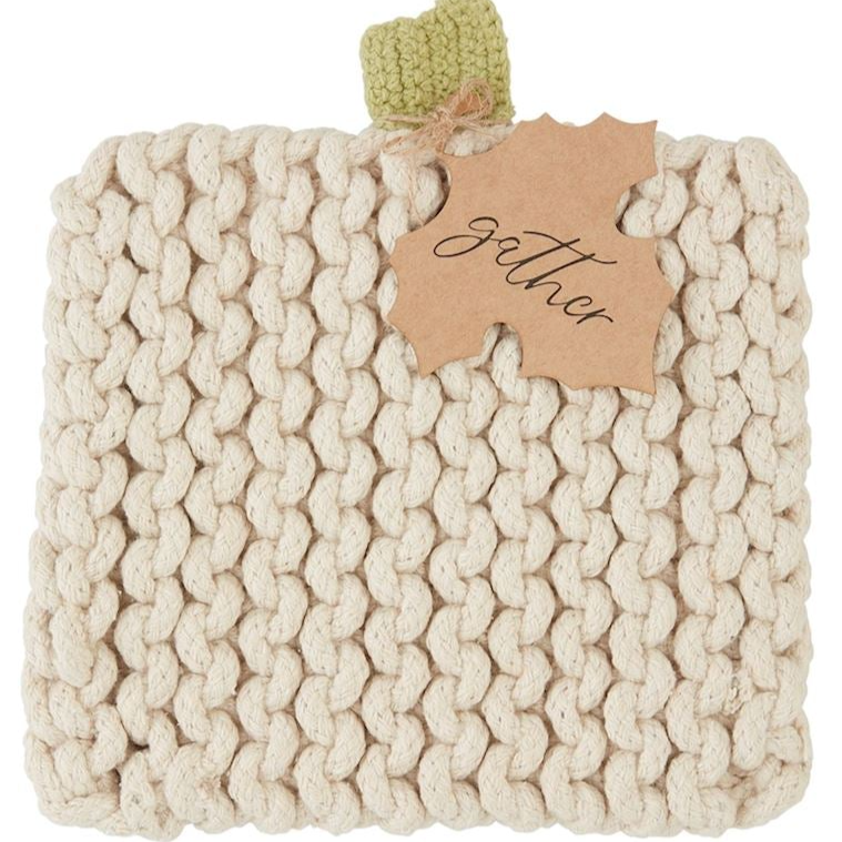 CREAM PUMPKIN KNIT TRIVET