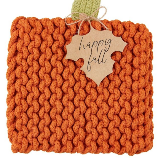 ORANGE PUMPKIN KNIT TRIVET