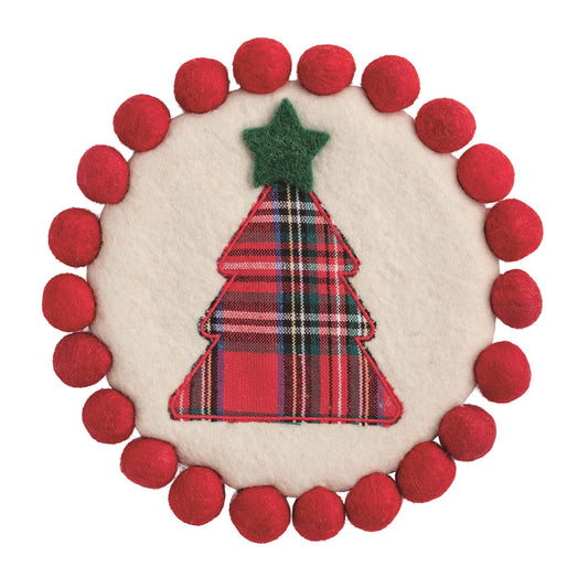 TREE XMAS FELTED TRIVET