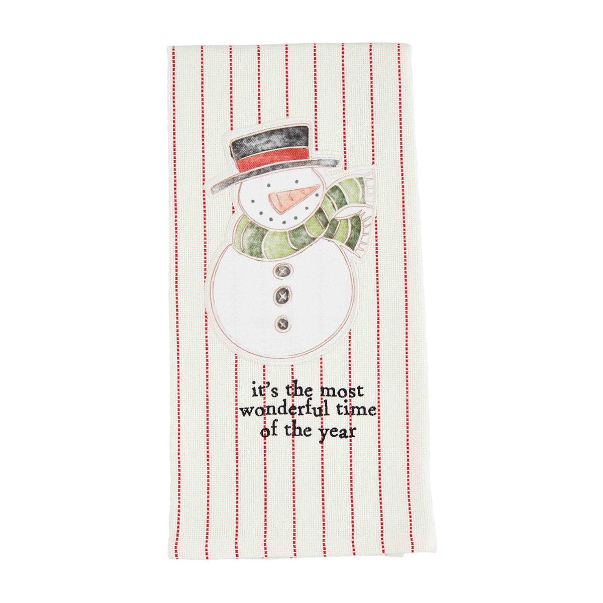 SNOWMAN XMAS PRINTED PATCH TOWEL