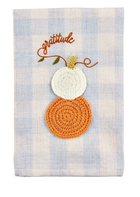 GRATITUDE CROCHET PUMPKIN TOWEL