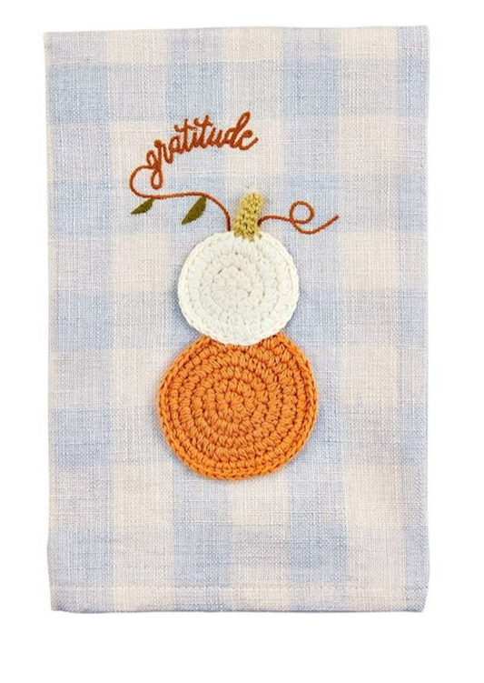 GRATITUDE CROCHET PUMPKIN TOWEL