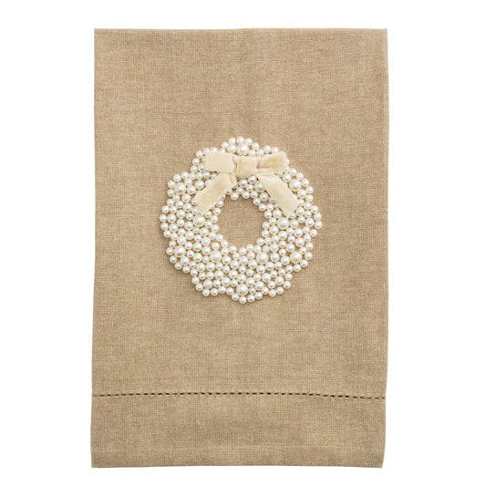 WREATH XMAS PEARL TOWEL