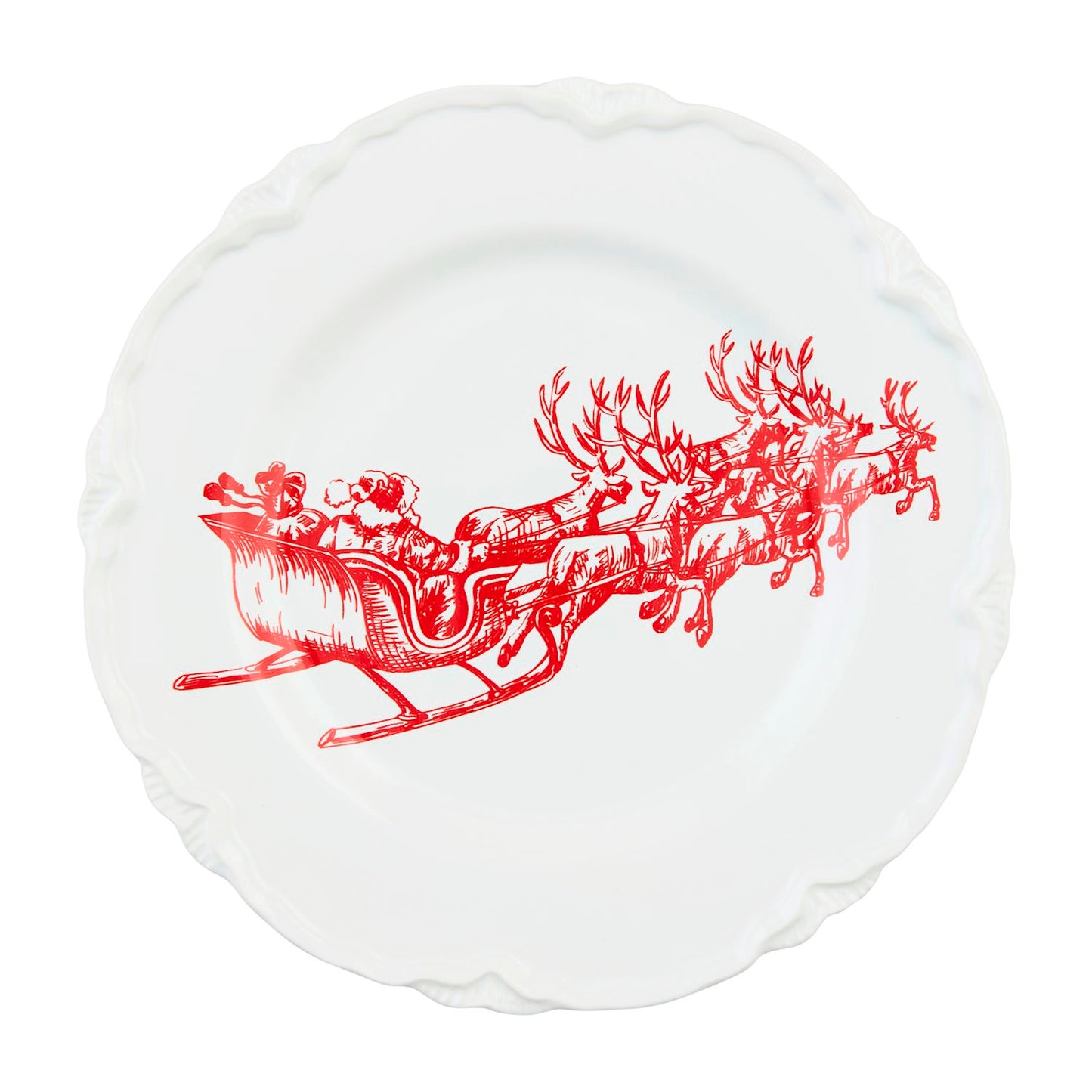 SLEIGH CHRISTMAS DESSERT PLATE