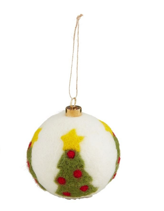 TREE WOOL BALL ORNAMENT