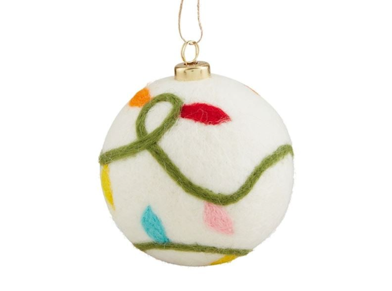 LIGHTS WOOL BALL ORNAMENT