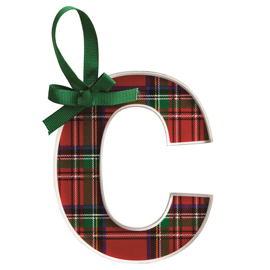 C INITIAL TARTAN ORNAMENT