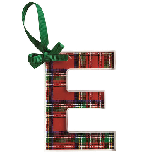 E INITIAL TARTAN ORNAMENT