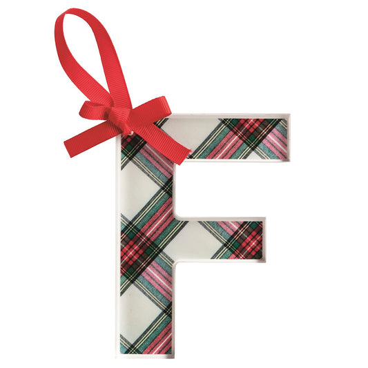 F INITIAL TARTAN ORNAMENT