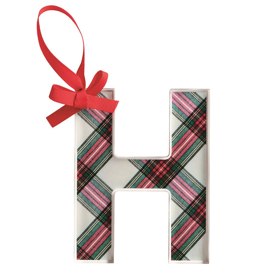 H INITIAL TARTAN ORNAMENT
