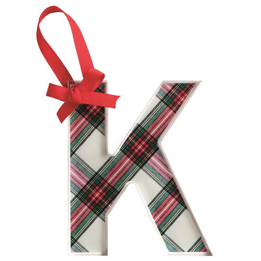 K INITIAL TARTAN ORNAMENT