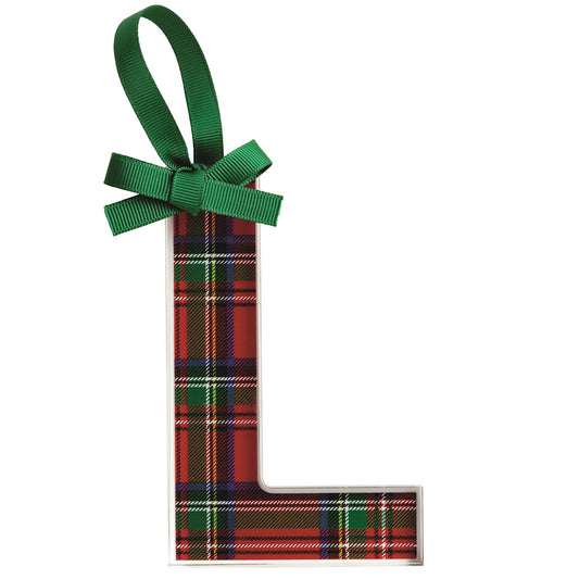L INITIAL TARTAN ORNAMENT