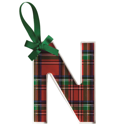 N INITIAL TARTAN ORNAMENT