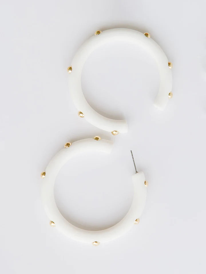Candace Earrings White Large
