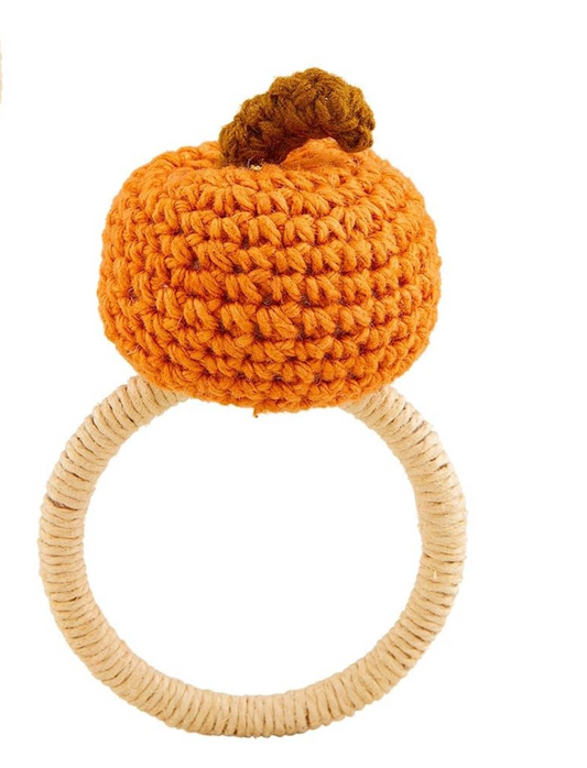 ORANGE CROCHET NAPKIN RING