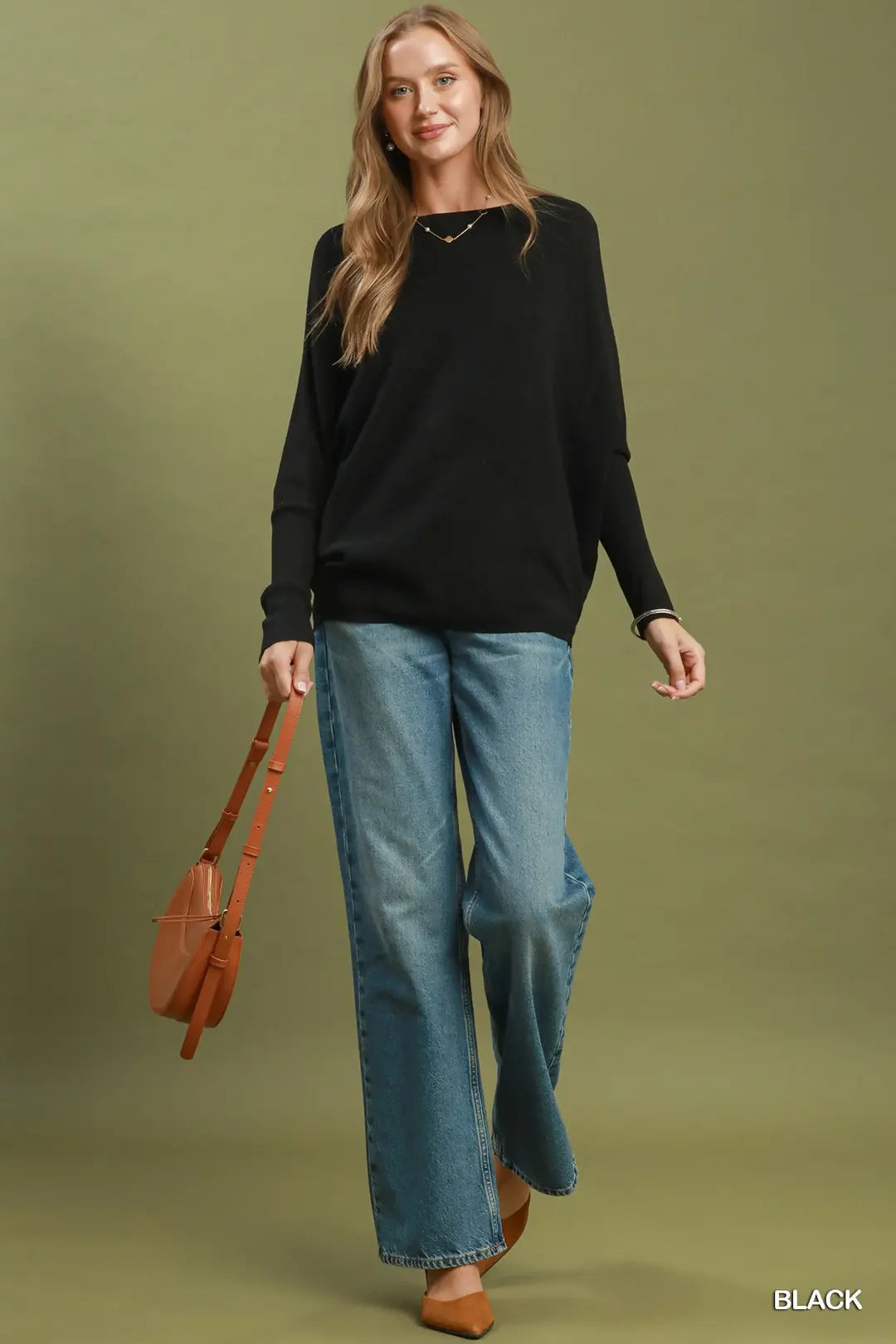 BOATNECK KNIT SWEATER BLACK