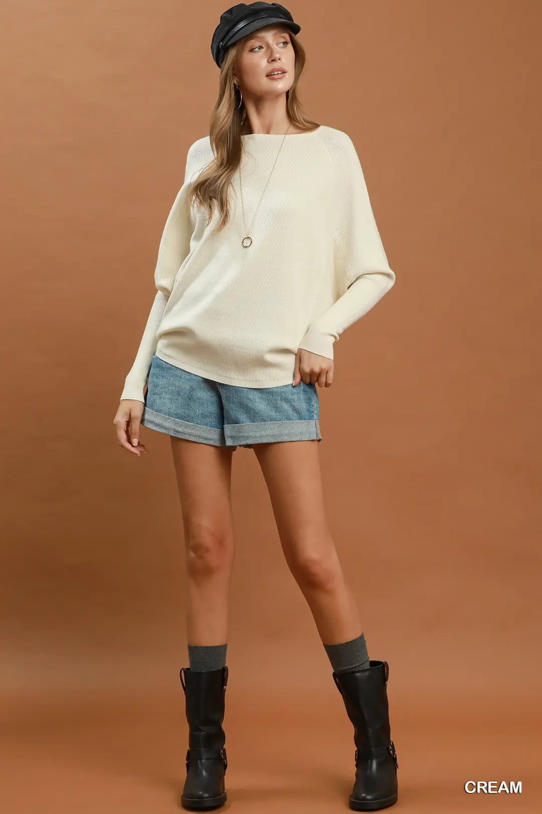 BOATNECK KNIT SWEATER CREAM