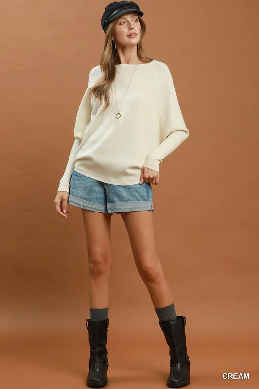 BOATNECK KNIT SWEATER CREAM