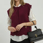 BURGUNDY SCALLOP SWEATER VEST