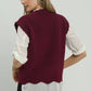 BURGUNDY SCALLOP SWEATER VEST