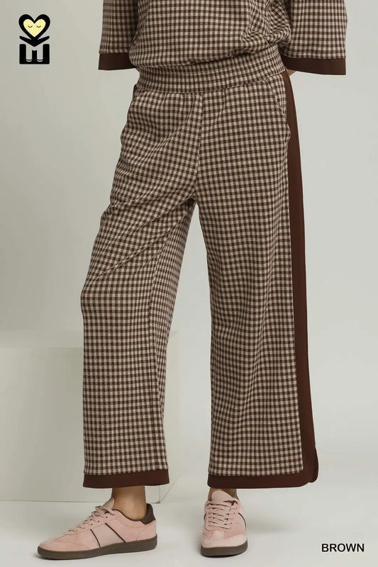 BROWN GINGHAM PANTS