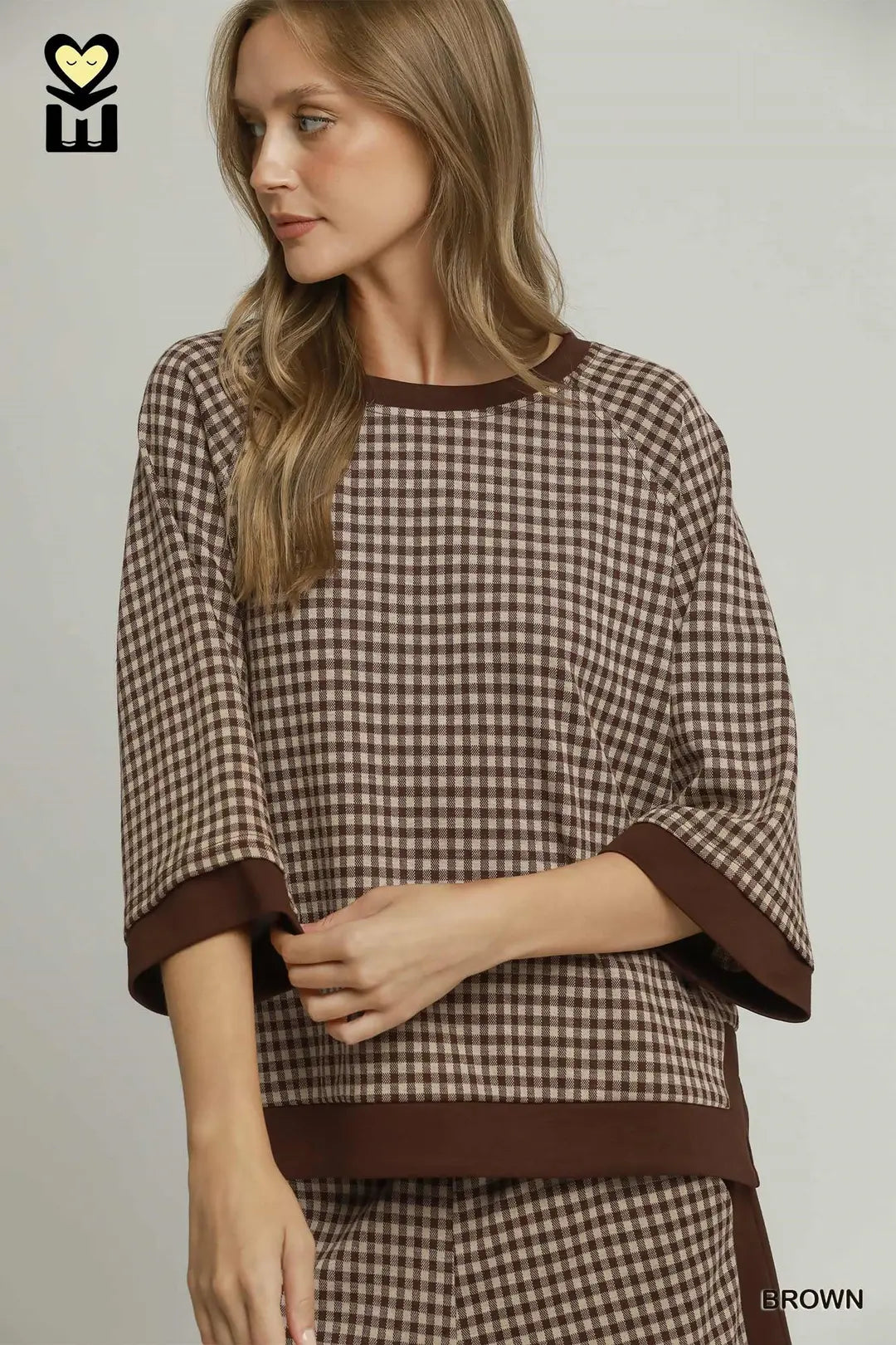BROWN GINGHAM TOP