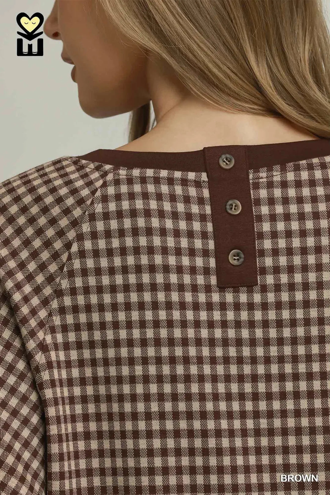 BROWN GINGHAM TOP
