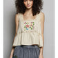 EMBROIDERED TANK NATURAL