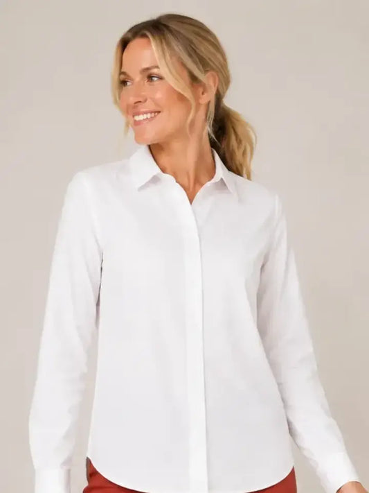 POPLIN BUTTON FRONT TOP