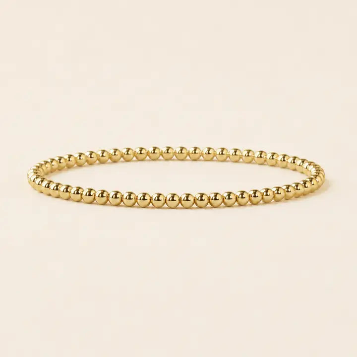 GOLD BEADED BRACELET SMOOTH 3MM