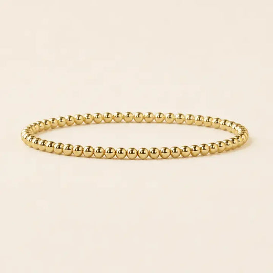 GOLD BEADED BRACELET SMOOTH 3MM