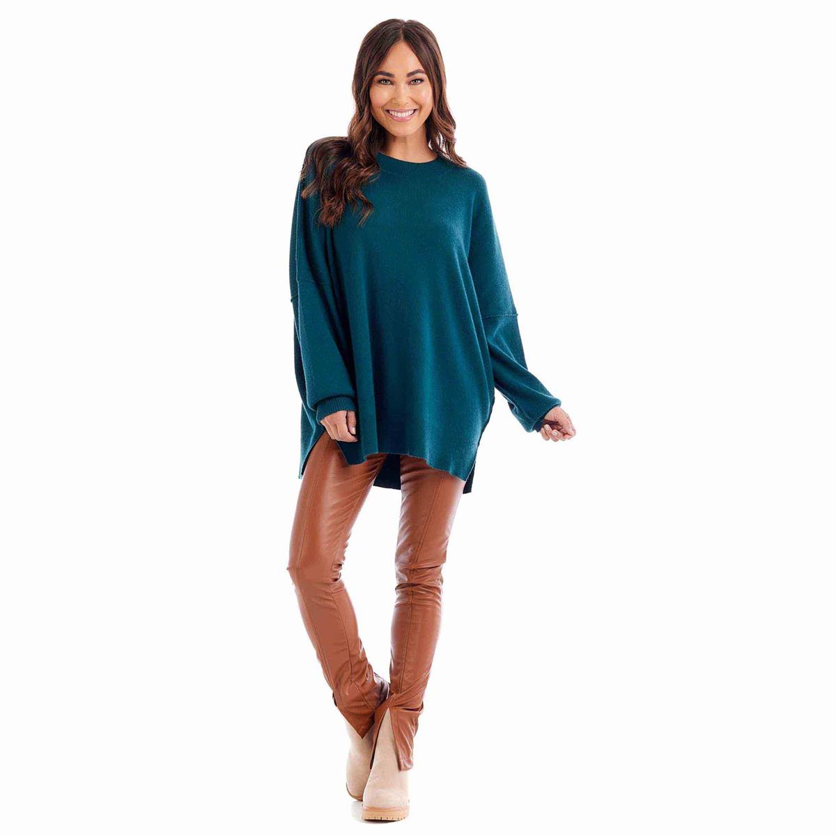 Astrid Ribbed Sweater-Teal