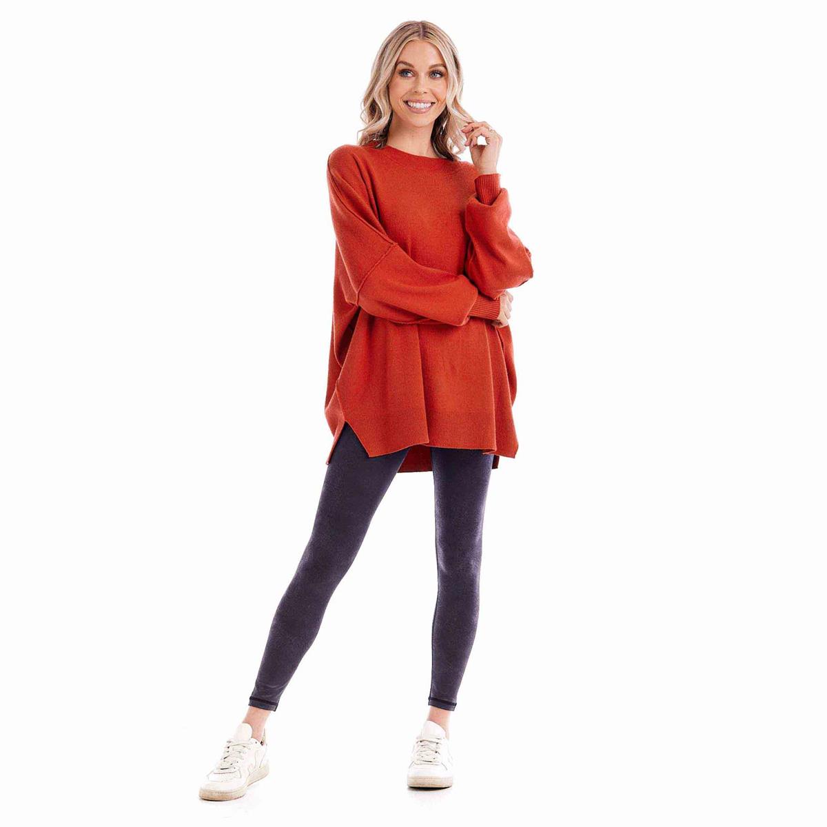 Astrid Ribbed Sweater- Rust
