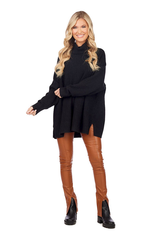FREDDIE RIBBED SWEATER-BK
