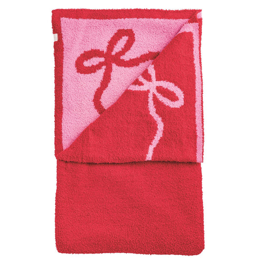 Bows Holiday Chenille Blanket