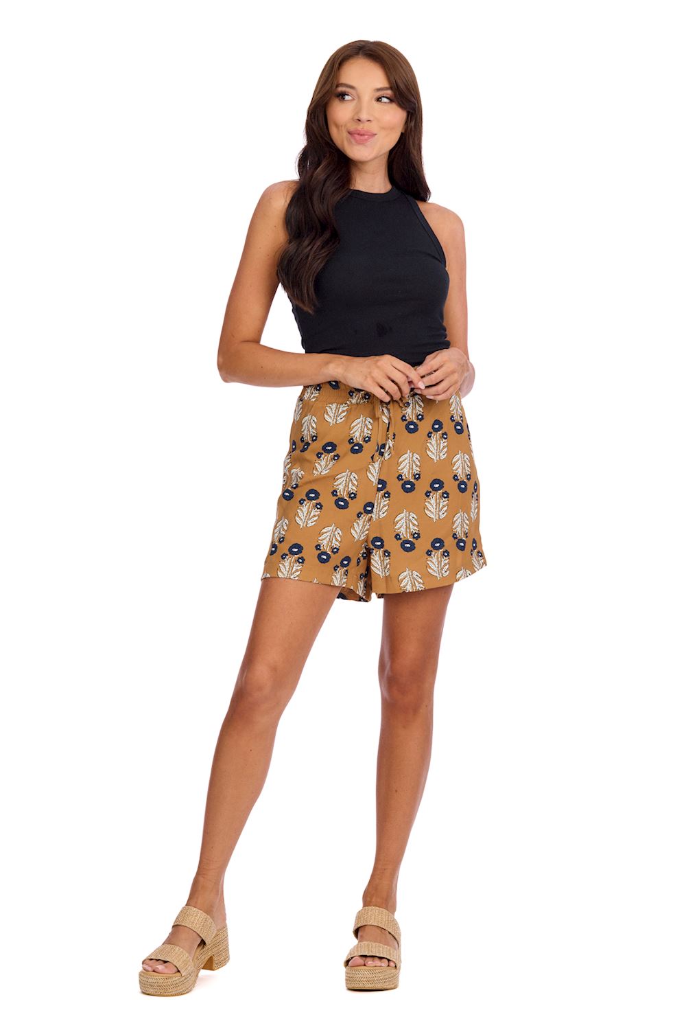 MARLO PRINTED SHORTS YELLOW