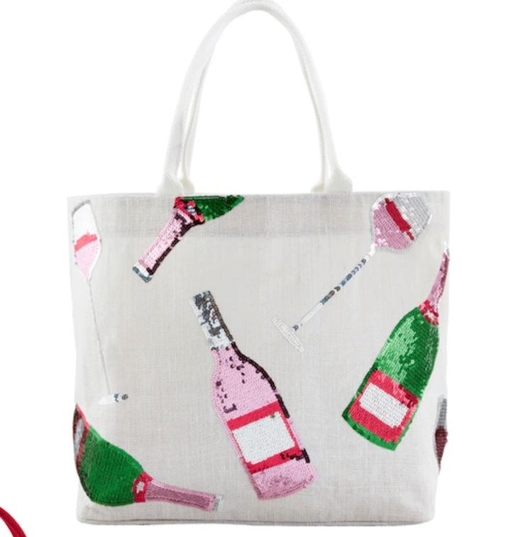 HOLIDAY SPARKLE TOTE- WHITE