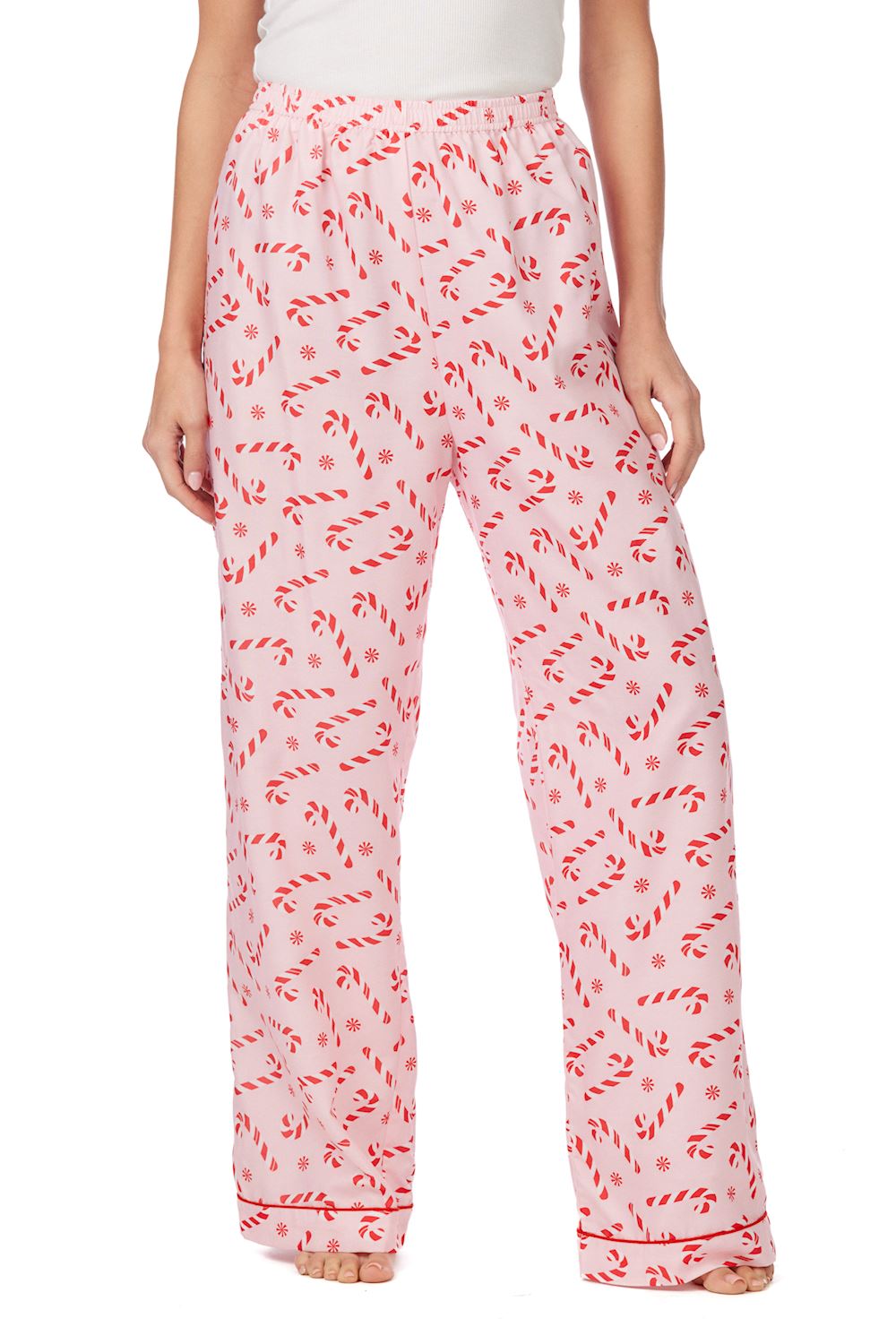 PINK CANDY CANE PAJAMA PANTS