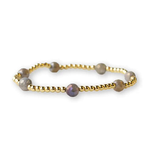 GILDED GOLD DOT BRACELET LABRADORITE