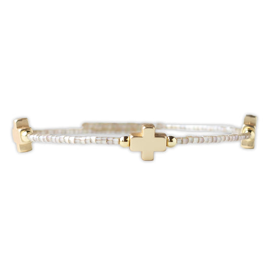 FAITHFUL CROSS BANGLE SMOKY QUARTS