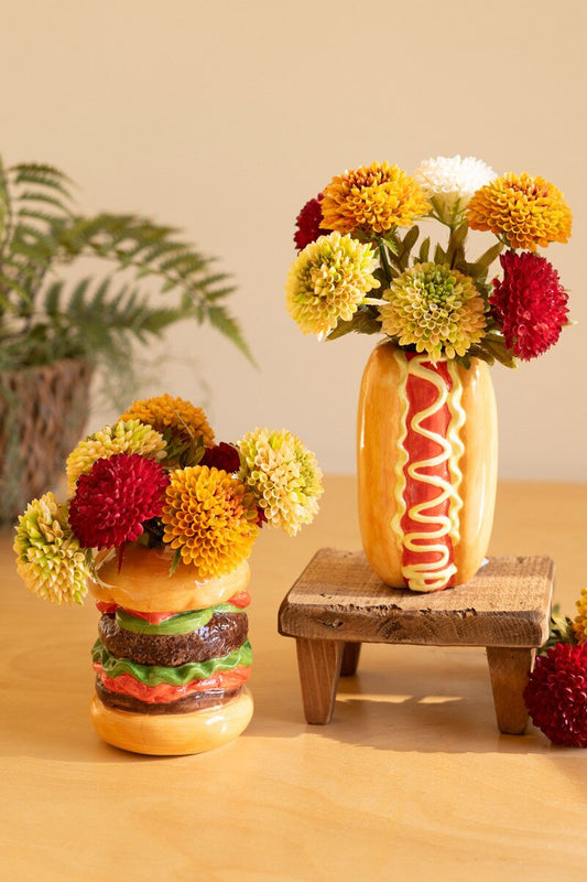 CERAMIC BURGER/ HOTDOG VASES