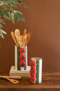 BIG CERAMIC TOMATO HANDLE VASE